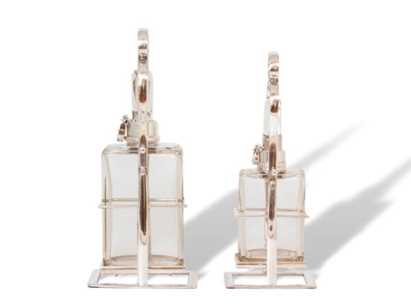 Overview of the Pair of Tilting Decanters Hukin & Heath