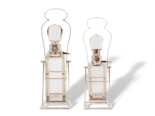 Overview of the Pair of Tilting Decanters Hukin & Heath