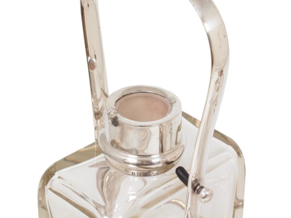 Close up of the neck of one of the Pair of Tilting Decanters Hukin & Heath