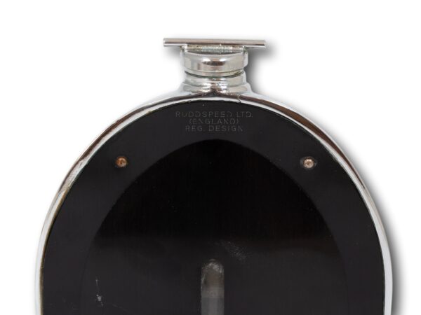 Close up of the Ruddspeed makers mark on the rear of the Ruddspeed Bentley Car Radiator Grill Decanter