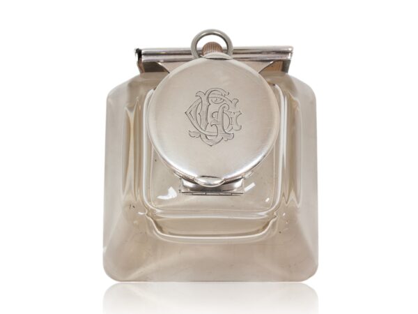 Top of the Silver Desk Inkwell Calendar Clock