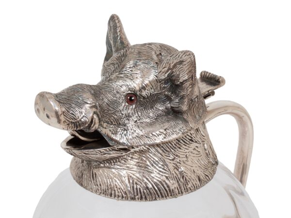 Close up of the boars head from the Spanish Boars Head Pitcher Valenti