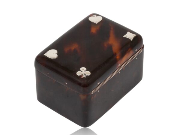 Rear overview of the Tortoiseshell Card Box Henry Atkins