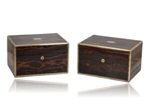 Front overview of the His and Hers Coromandel Jewellery Boxes by Asprey
