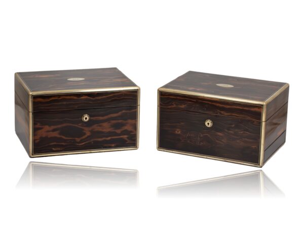 Front overview of the His and Hers Coromandel Jewellery Boxes by Asprey