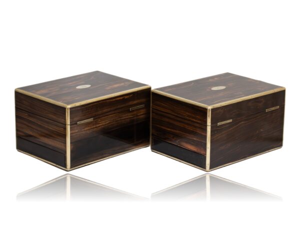 Rear overview of the His and Hers Coromandel Jewellery Boxes by Asprey