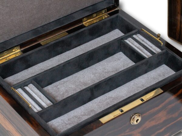 Interior view of the His and Hers Coromandel Jewellery Boxes by Asprey