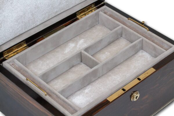 Interior view of the His and Hers Coromandel Jewellery Boxes by Asprey
