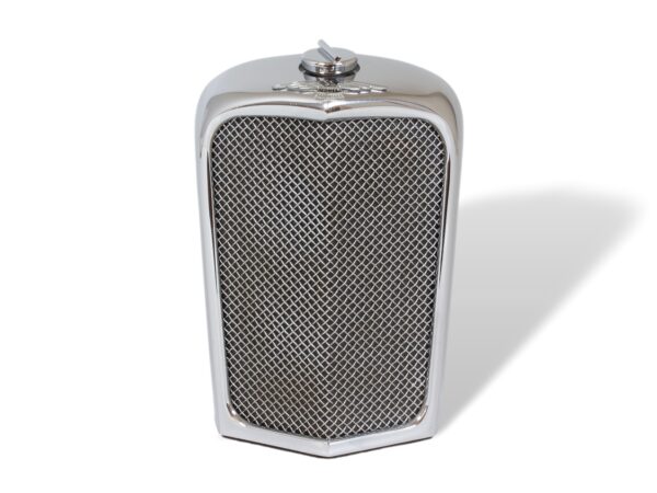 Front of the Jaguar SS Car Radiator Decanter by Ruddspeed