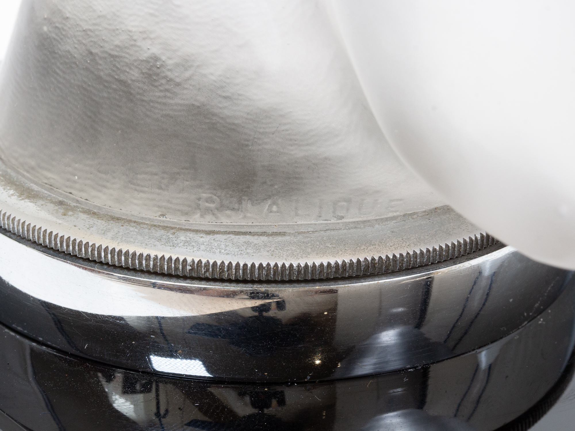 Close up of the rene lalique marks from the Rene Lalique Car Mascot Epsom 1153