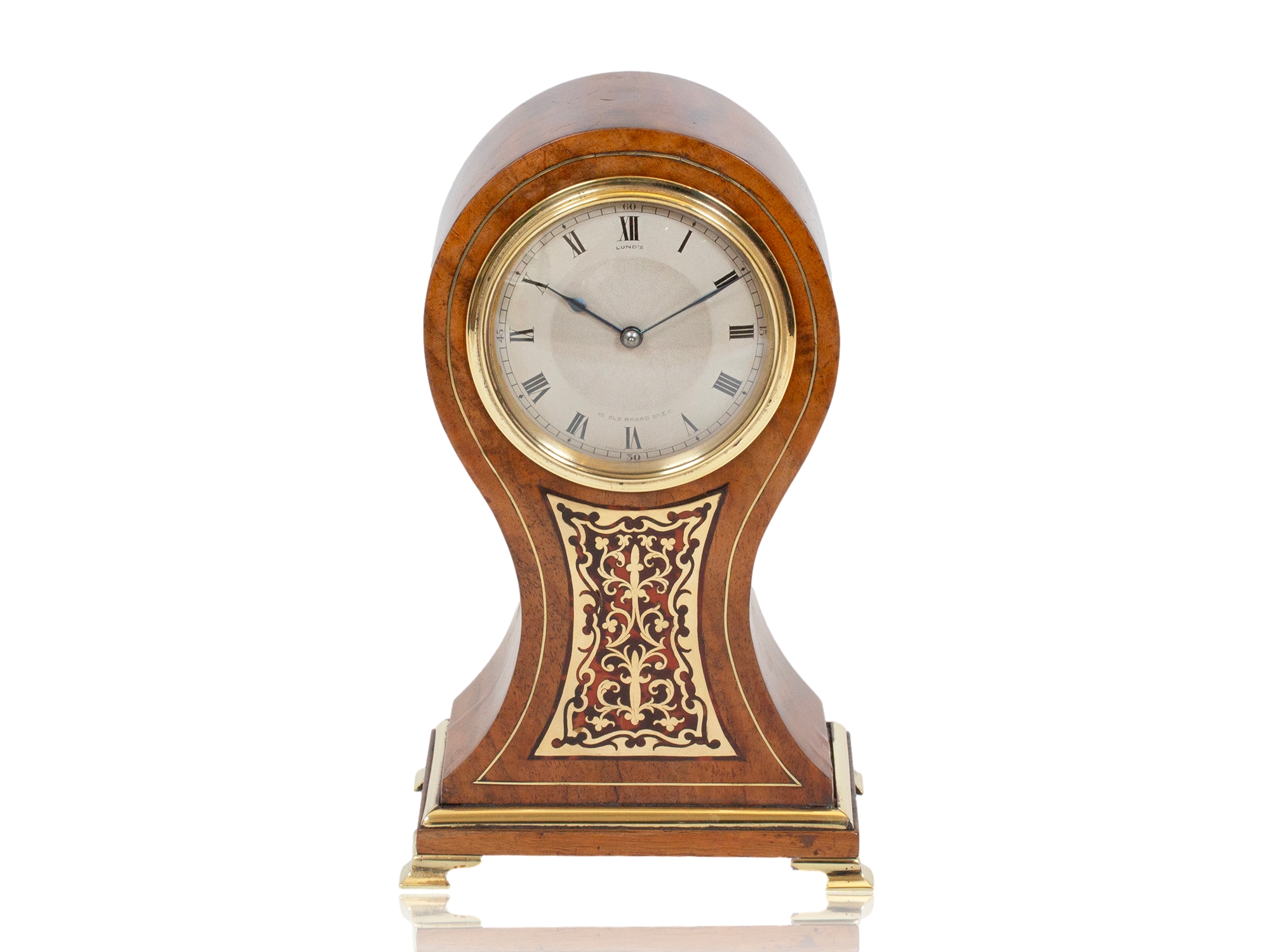 Front of the Balloon Clock with Boulle by Lund