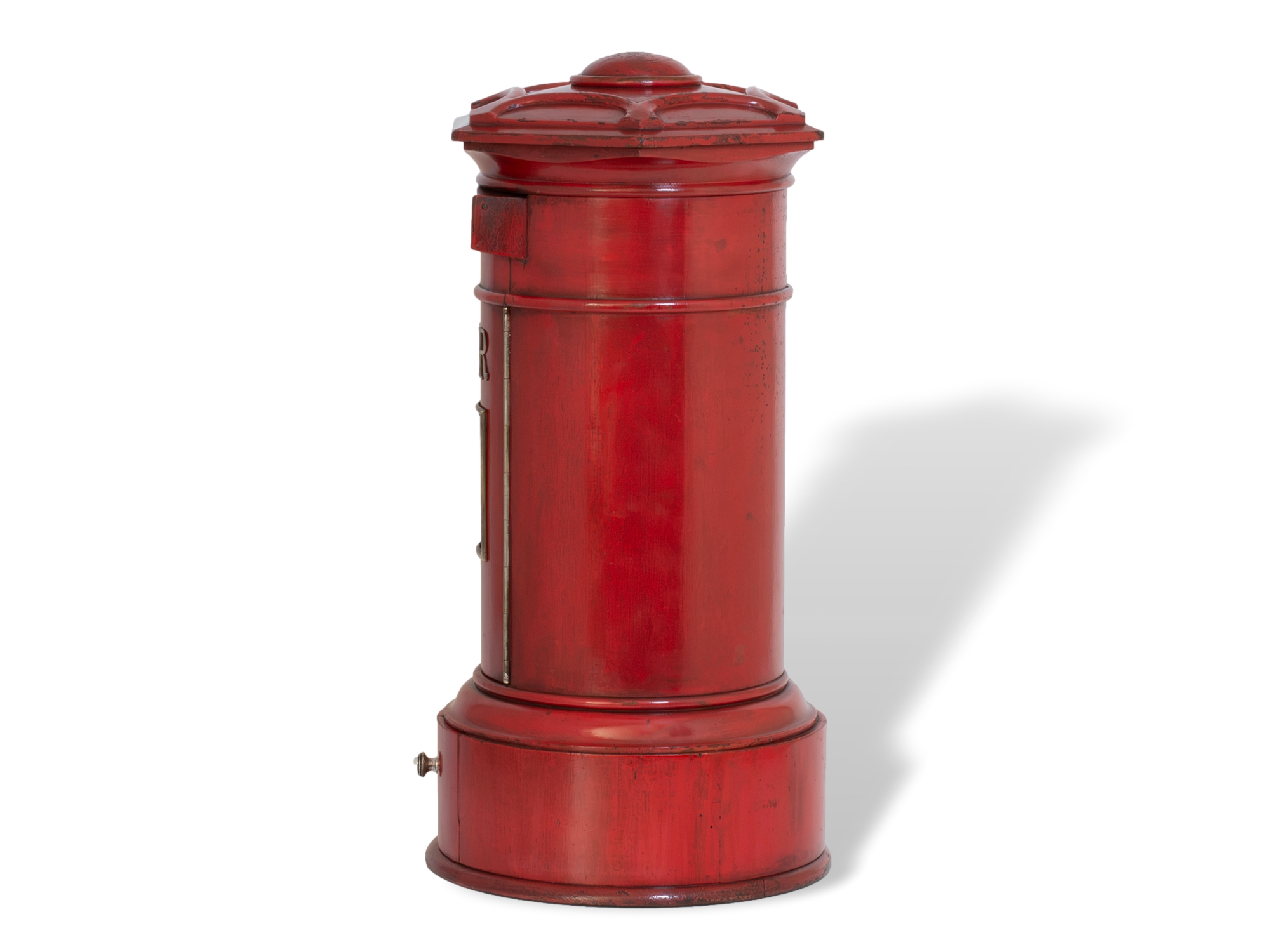 Red post box right side profile